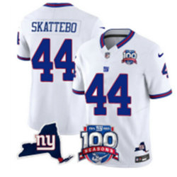Nike New York Giants #44 Cam Skattebo White Throwback 3(III) NFL Jersey