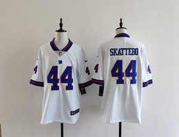 Nike New York Giants #44 Cam Skattebo White Throwback Authentic Stitched NFL Jersey