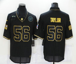 Nike New York Giants #56 Lawrence Taylor Black Gold Salute to Service Authentic Stitched NFL jersey