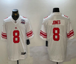 Nike New York Giants #8 Daniel Jones White 100th Vapor Untouchable Authentic stitched NFL jersey