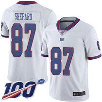 Nike New York Giants #87 Sterling Shepard 100th Season White Rush Authentic Stitched NFL Jersey