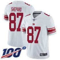 Nike New York Giants #87 Sterling Shepard With NFL 100th Season Patch White Vapor Untouchable Authentic Stitched NFL jersey