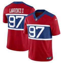 Nike New York Giants #97 Dexter Lawrence II Red Throwback Stitched Football Jersey