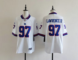 Nike New York Giants #97 Dexter Lawrence II White Authentic Stitched NFL Jersey