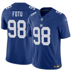 Nike New York Giants #98 Leki Fotu Blue Authentic Stitched NFL Jersey