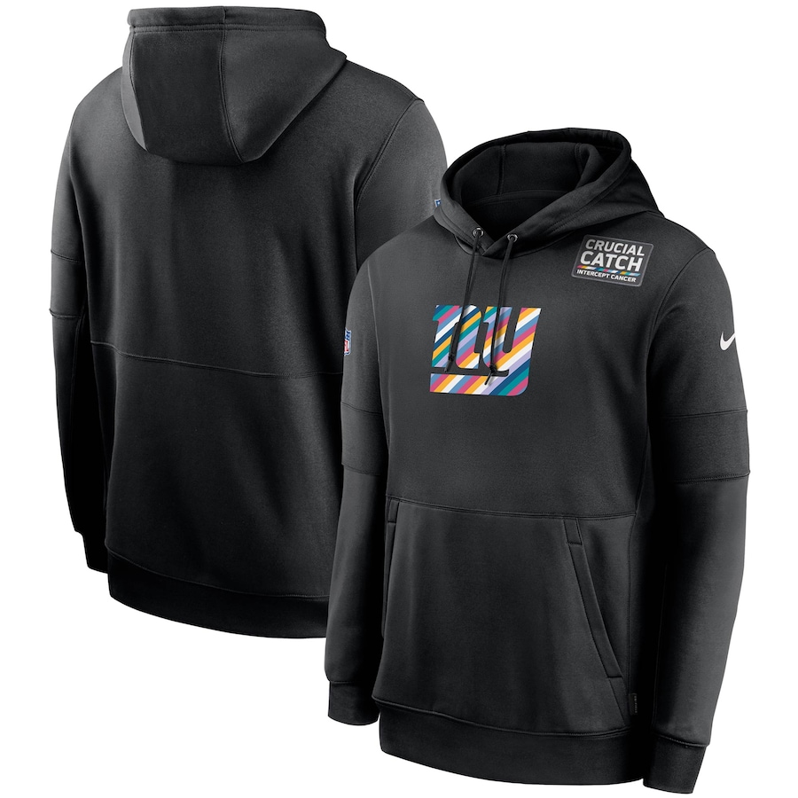 Nike New York Giants Black Crucial Catch Sideline Performance Pullover Hoodie