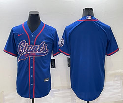 Nike New York Giants Blank Blue Joint adults Authentic Stitched baseball jersey