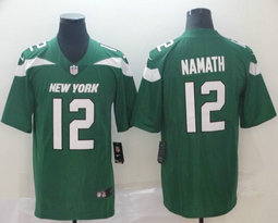Nike New York Jets #12 Joe Namath Green New Vapor Untouchable Limited Authentic Stitched NFL Jersey