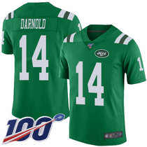 Nike New York Jets #14 Sam Darnold Green 100th Season Rush Authentic Stitched NFL Jersey