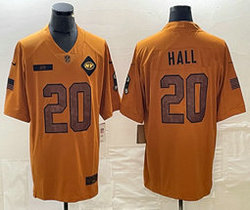 Nike New York Jets #20 Breece Hall 2023 Brown Salute To Service Authentic Stitched NFL Jersey