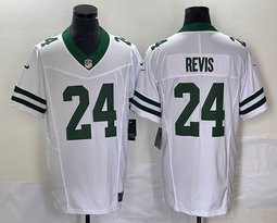 Nike New York Jets #24 Darrelle Revis White 2023 F.U.S.E. Vapor Limited Throwback Stitched Football Jersey