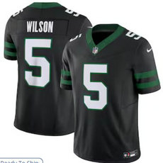 Nike New York Jets #5 Garrett Wilson Black Throwback Vapor Untouchable Stitched NFL Jersey