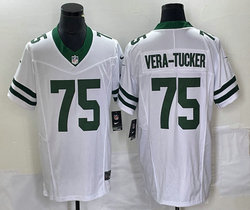Nike New York Jets #75 Alijah Vera-Tucker White 2023 F.U.S.E. Vapor Untouchable Stitched Football Jersey