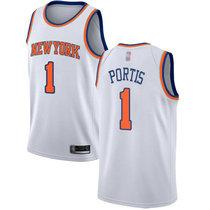 Nike New York Knicks #1 Bobby Portis White Game Authentic Stitched NBA Jersey