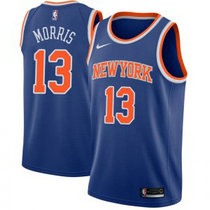 Nike New York Knicks #13 Marcus Morris Blue Game Authentic Stitched NBA Jersey
