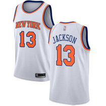 Nike New York Knicks #13 Mark Jackson White Game Authentic Stitched NBA Jersey