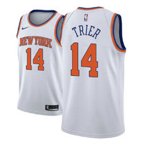 Nike New York Knicks #14 Allonzo Trier White Game Authentic Stitched NBA Jersey