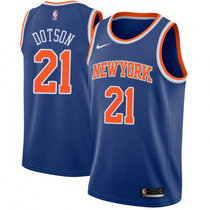 Nike New York Knicks #21 Damyean Dotson Blue Game Authentic Stitched NBA Jersey