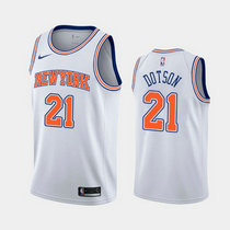 Nike New York Knicks #21 Damyean Dotson White Game Authentic Stitched NBA Jersey