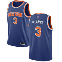 Nike New York Knicks #3 John Starks Blue Game Authentic Stitched NBA Jersey