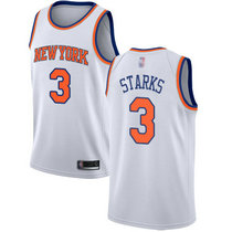 Nike New York Knicks #3 John Starks White Game Authentic Stitched NBA Jersey