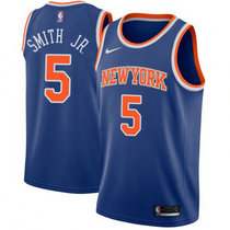 Nike New York Knicks #5 Dennis Smith Jr Blue Game Authentic Stitched NBA Jersey