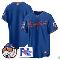 Nike New York Mets #12 Francisco Lindor Blue 2025 Spring Training Stitched Baseball Jersey