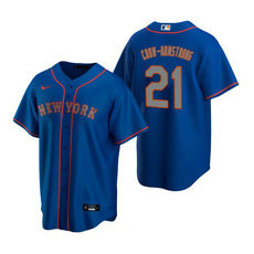 Nike New York Mets #21 Pete Crow-Armstrong Royal Gray Number Game 2020 MLB Draft Jersey