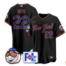 Nike New York Mets #22 Juan Soto Black 2025 Spring Training Stitched Baseball Jersey