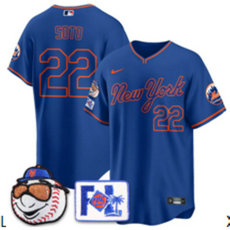 Nike New York Mets #22 Juan Soto Blue 2025 Spring Training Stitched Baseball Jersey