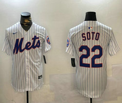 Nike New York Mets #22 Juan Soto White Authentic Stitched MLB Jersey