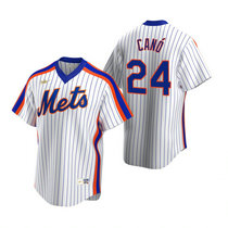 Nike New York Mets #24 Robinson Cano White Cooperstown Collection Game Authentic Stitched MLB Jersey