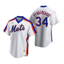 Nike New York Mets #34 Noah Syndergaard White Cooperstown Collection Game Authentic Stitched MLB Jersey