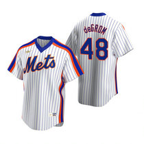 Nike New York Mets #48 Jacob DeGrom White Cooperstown Collection Game Authentic Stitched MLB Jersey