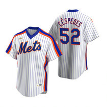 Nike New York Mets #52 Yoenis Cespedes White Cooperstown Collection Game Authentic Stitched MLB Jersey