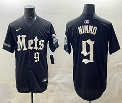 Nike New York Mets #9 Brandon Nimmo Black 5(V) Joint MLB Jersey