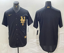 Nike New York Mets Blank Black Gold 4(IV) Authentic Stitched MLB Jersey