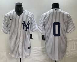 Nike New York Yankees #0 Marcus Stroman White Stripe Game Authentic Stitched MLB Jersey