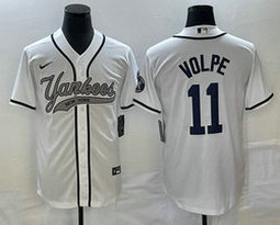 Nike New York Yankees #11 Anthony Volpe White Joint Stitched MLB Jersey