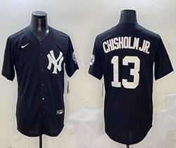 Nike New York Yankees #13 Jazz Chisholm Jr. Navy Stitched Baseball Jersey