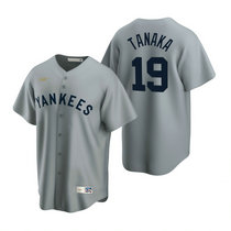 Nike New York Yankees #19 Masahiro Tanaka Gray Cooperstown Collection Game Authentic Stitched MLB Jersey