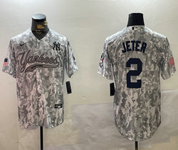 Nike New York Yankees #2 Derek Jeter 2024 Salute to Service Joint baseball Jersey