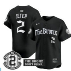 Nike New York Yankees #2 Derek Jeter Black 5(V) Joint MLB Jersey