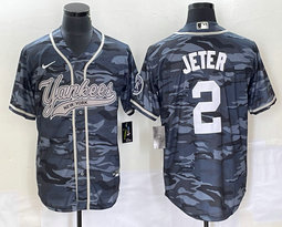 Nike New York Yankees #2 Derek Jeter Camo Joint Stitched MLB Jersey