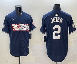 Nike New York Yankees #2 Derek Jeter Navy 4(IV) With Name Joint Stitched MLB Jersey