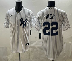 Nike New York Yankees #22 Ben Rice White Stripe With name MLB Jersey