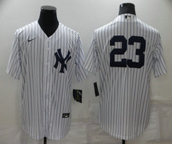 Nike New York Yankees #23 Don Mattingly White Stripe Game Authentic Stitched MLB Jersey