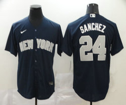Nike New York Yankees #24 Gary Sanchez Blue Game Authentic Stitched MLB Jersey