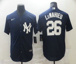 Nike New York Yankees #26 DJ LeMahieu Blue Game Authentic Stitched MLB Jerseys