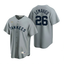 Nike New York Yankees #26 DJ LeMahieu Gray Cooperstown Collection Game Authentic Stitched MLB Jersey